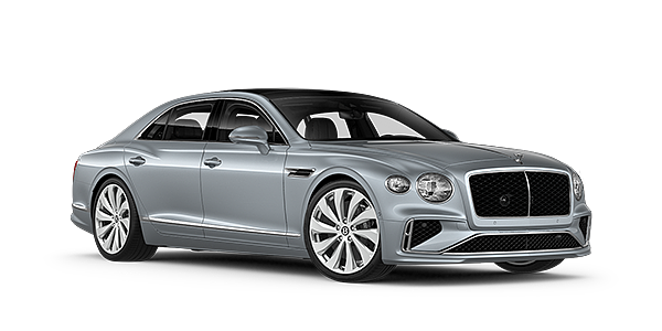Bentley Al Khobar New Bentley Flying Spur sedan front three quarter in Silverlake paint