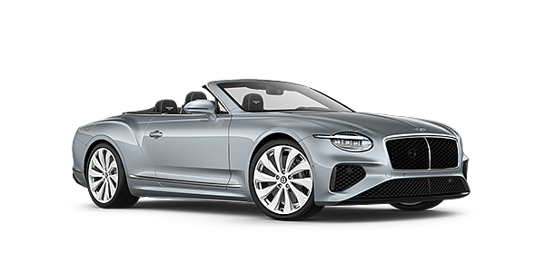 Bentley Al Khobar New Bentley Continental GTC convertible front three quarters in Silverlake paint